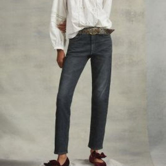 Anthropologie Pilcro 28T NWT Black The Selvedge Vintage Straight Jeans 28 TALL - Picture 1 of 4